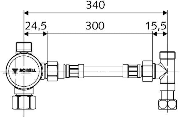 SCHELL Eckventil-Thermostat Set Flexibel Chrom – Verbrühungsschutz inkl. Anschlussset