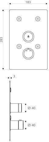SCHELL UP-Dusche LINUS BASIC D-SC-T Selbstschluss-Thermostat Edelstahl