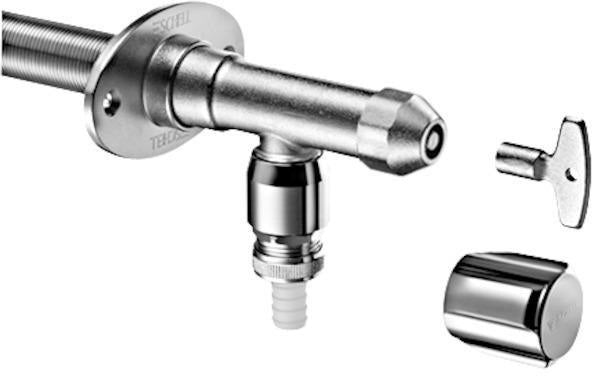 SCHELL Außenwandarmatur POLAR II Set – frostsicher, mit Rohrbelüfter, mattchrom