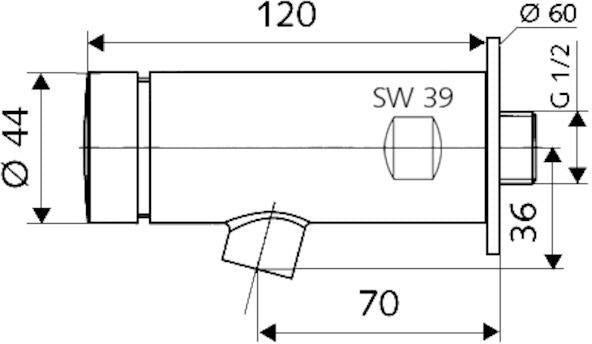 SCHELL PETIT SC HD-K Selbstschluss-Wandarmatur Kaltwasser, 120 mm Auslauf, chrom