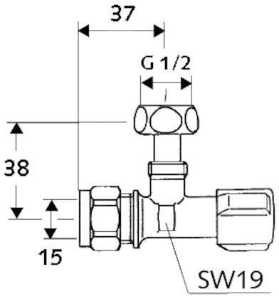 SCHELL Eckventil COMFORT regulierbar 3/8 Zoll Verschraubung chrom – 50 Stück
