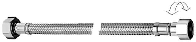 SCHELL Clean-Flex S Flexschlauch 300 mm chrom – drehbarer Anschluss, Edelstahlgeflecht, 2x Innengewinde