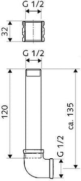 SCHELL Urinal-Anschlussgarnitur 1/2 Zoll für Wandeinbau-Spülarmatur – Messing, DN 15