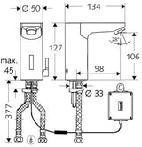 SCHELL CELIS E HD-M Elektronische Waschtisch-Armatur mit Infrarot-Sensor, Batteriebetrieb, chrom