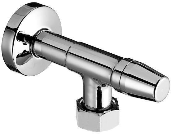 SCHELL Wasserzähler-Eckventil 1/2 Zoll x 3/4 Zoll Überwurfmutter mit Plombiervorrichtung, Chrom