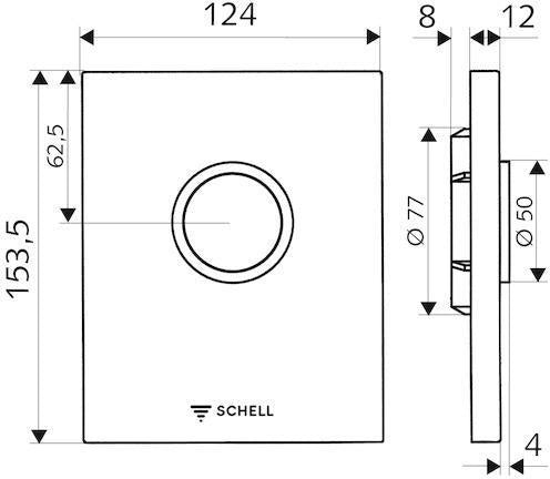SCHELL Urinal-Betätigungsplatte EDITION für COMPACT II – Kunststoff verchromt, einstellbare Spülmenge