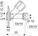 SCHELL Schrägsitzventil COMFORT kurze Bauform, KIWA, 3/8 Zoll, chrom – Trinkwasser-Absperrventil