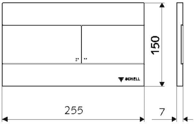 SCHELL WC-Betätigungsplatte PLACE für WC-Modul BH 82 cm Edelstahl 2-Mengen-Spültechnik
