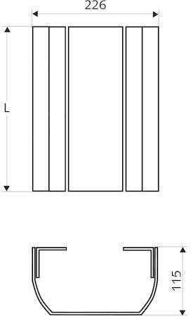 SCHELL Anschlussblende Duschpaneel LINUS L:150-450, gestrahlt, alu-eloxiert