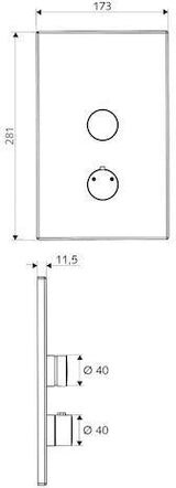 SCHELL LINUS D-SC-T Unterputz-Dusche mit Thermostat und Selbstschluss in Chrom
