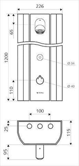 SCHELL Duschpaneel LINUS DP-C-T – Thermostat, CVD-Touch-Elektronik, aerosolarm, Alu-eloxiert