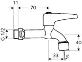 SCHELL Auslaufventil mit Hebelgriff, Luftsprudler, 1/2 Zoll, chrom – DN 15, Messing