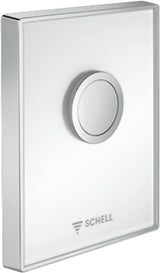 SCHELL WC-Betätigungsplatte AMBITION ND Echtglas schwarz, Rahmen chrom – Ein-Knopf