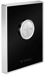 SCHELL WC-Betätigungsplatte AMBITION ECO Echtglas Schwarz mit Chrom-Rahmen