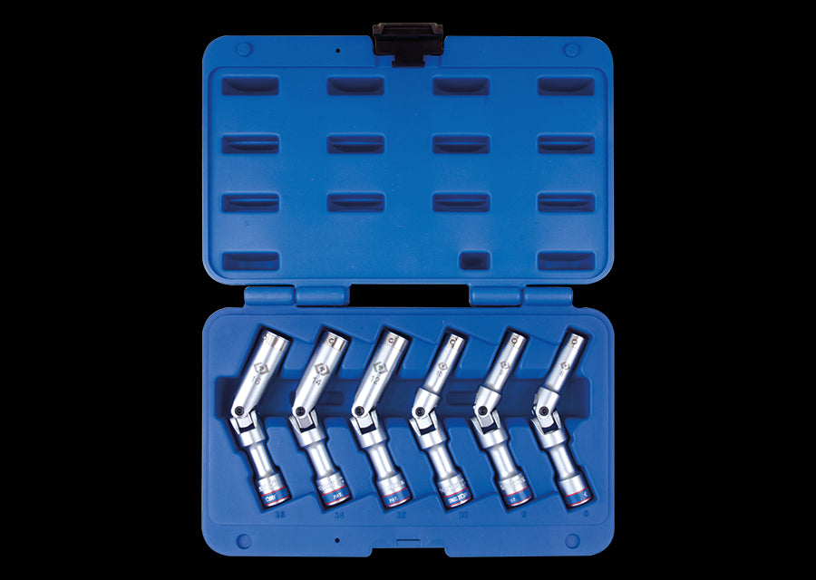 KING TONY Profi-Werkzeuge - 3/8" Steckschlüssel-Set für Glühkerzen - 6 tlg. 3716MR