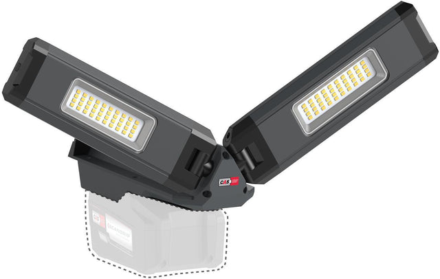 SCANGRIP DUO CONNECT LED-Strahler 108 W, 2500 lm, 18 V, IP30 – mit 2 flexiblen Leuchtenköpfen