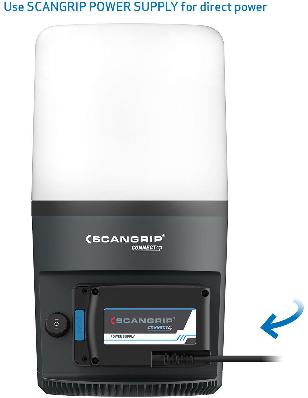 SCANGRIP LED-Strahler AREA 10 CONNECT 84 W 1000-10000 lm IP65 – 360° Arbeitsleuchte mit App-Steuerung
