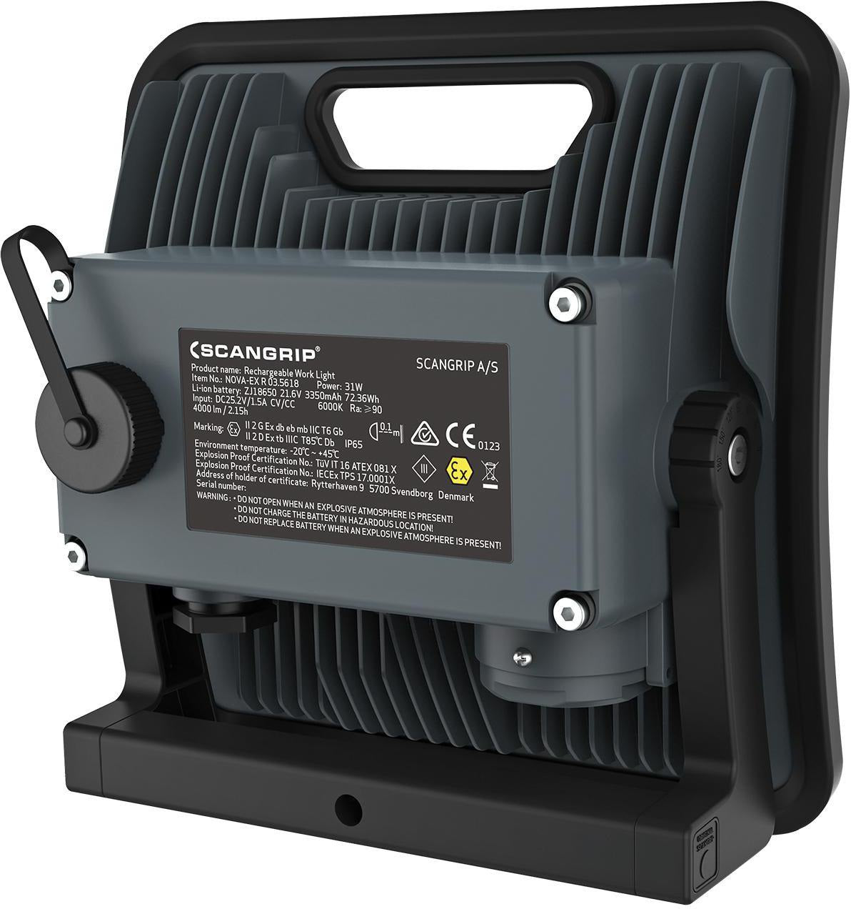 SCANGRIP NOVA-EX R Akku-LED-Strahler 31 W, 2000–4000 lm, IP65, EX-geschützt