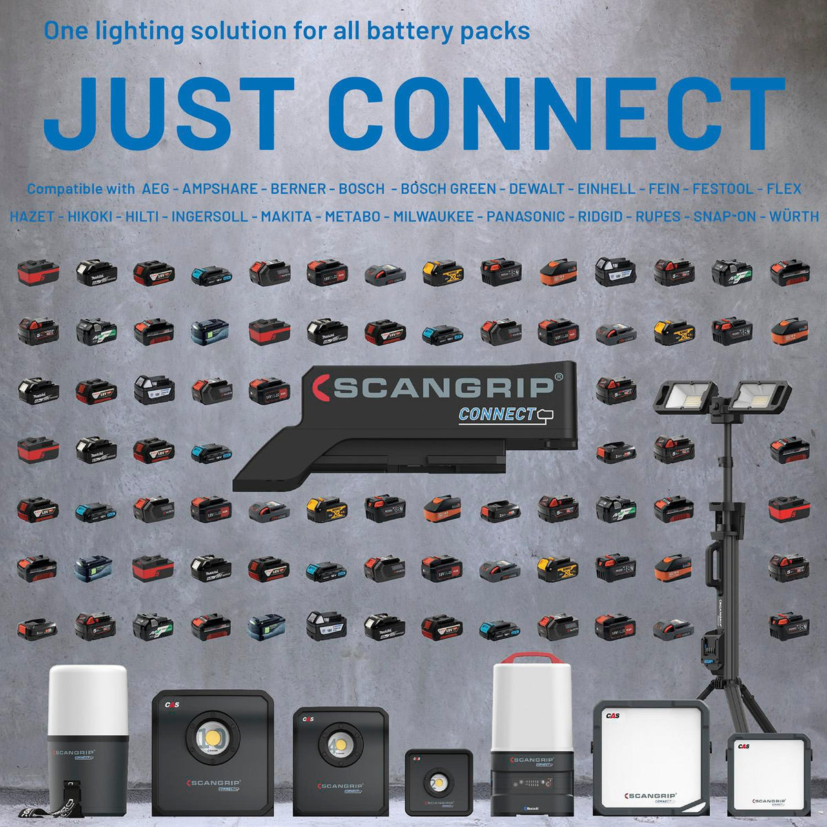 SCANGRIP LED-Strahler VEGA 4 CONNECT 40 W – 2000-4000 lm, IP54, diffus, blendfrei