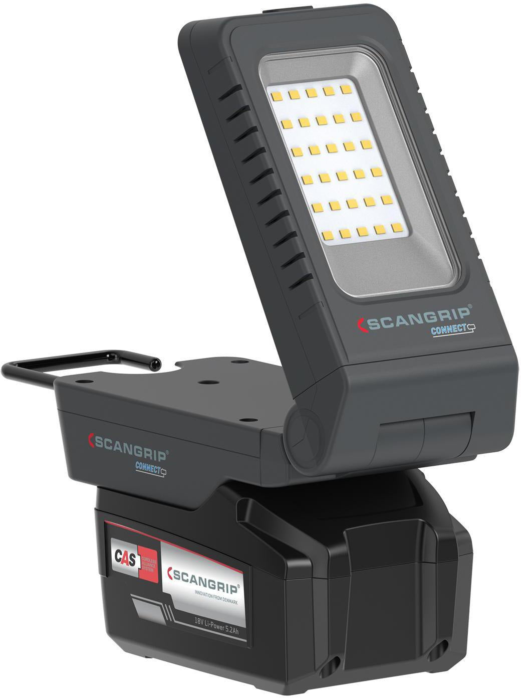 SCANGRIP DUO CONNECT LED-Strahler 108 W, 2500 lm, 18 V, IP30 – mit 2 flexiblen Leuchtenköpfen