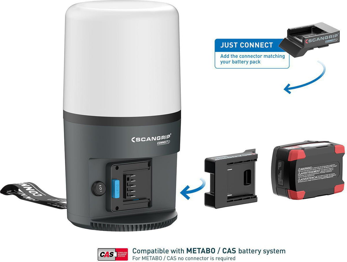 SCANGRIP LED-Strahler AREA 10 CONNECT 84 W 1000-10000 lm IP65 – 360° Arbeitsleuchte mit App-Steuerung