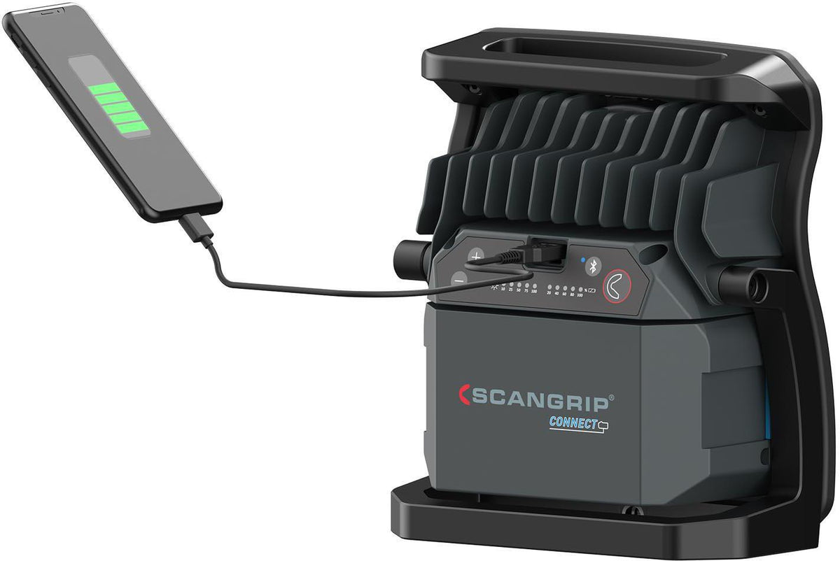 SCANGRIP LED-Strahler NOVA 2 CONNECT 16 W 200-2000 lm IP30 – Dimmbar, Powerbank, COB-LED