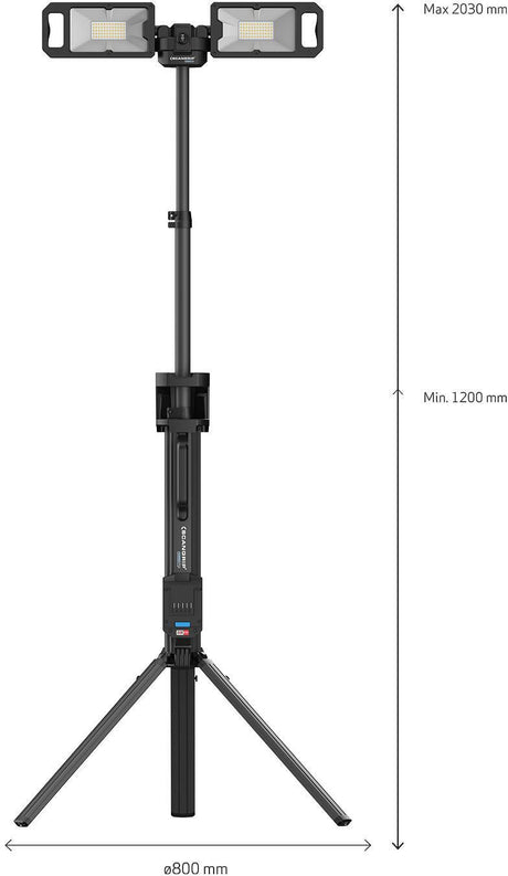 SCANGRIP LED-Strahler TOWER 5 CONNECT 45 W 2500-5000 lm IP30 mit Schnellfaltsystem