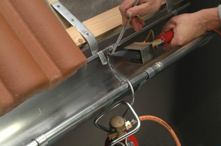 ROTHENBERGER Dachrinnen-Lötset mit Zubehör – Kupferkolben flach, 6-teilig