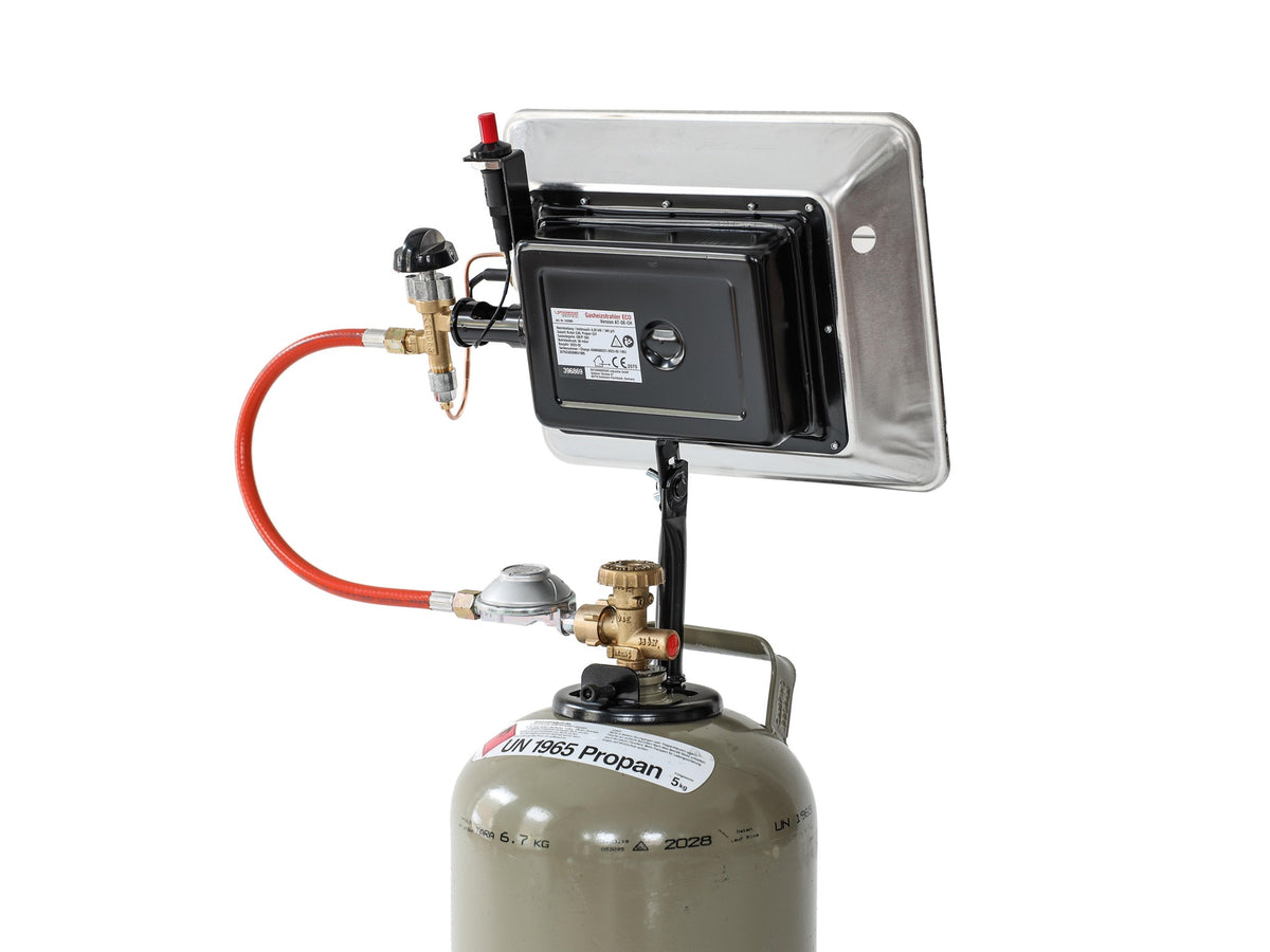 ROTHENBERGER INDUSTRIAL Gas-Heizstrahler 2,7-4,2 kW, 50 mbar, inkl. Regler & Schlauch