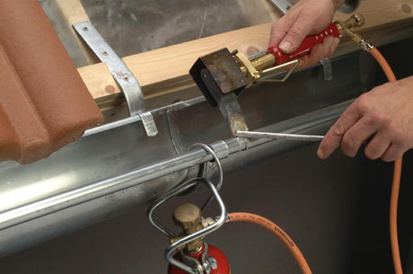 ROTHENBERGER Dachrinnen-Lötset mit Zubehör – Kupferkolben flach, 6-teilig