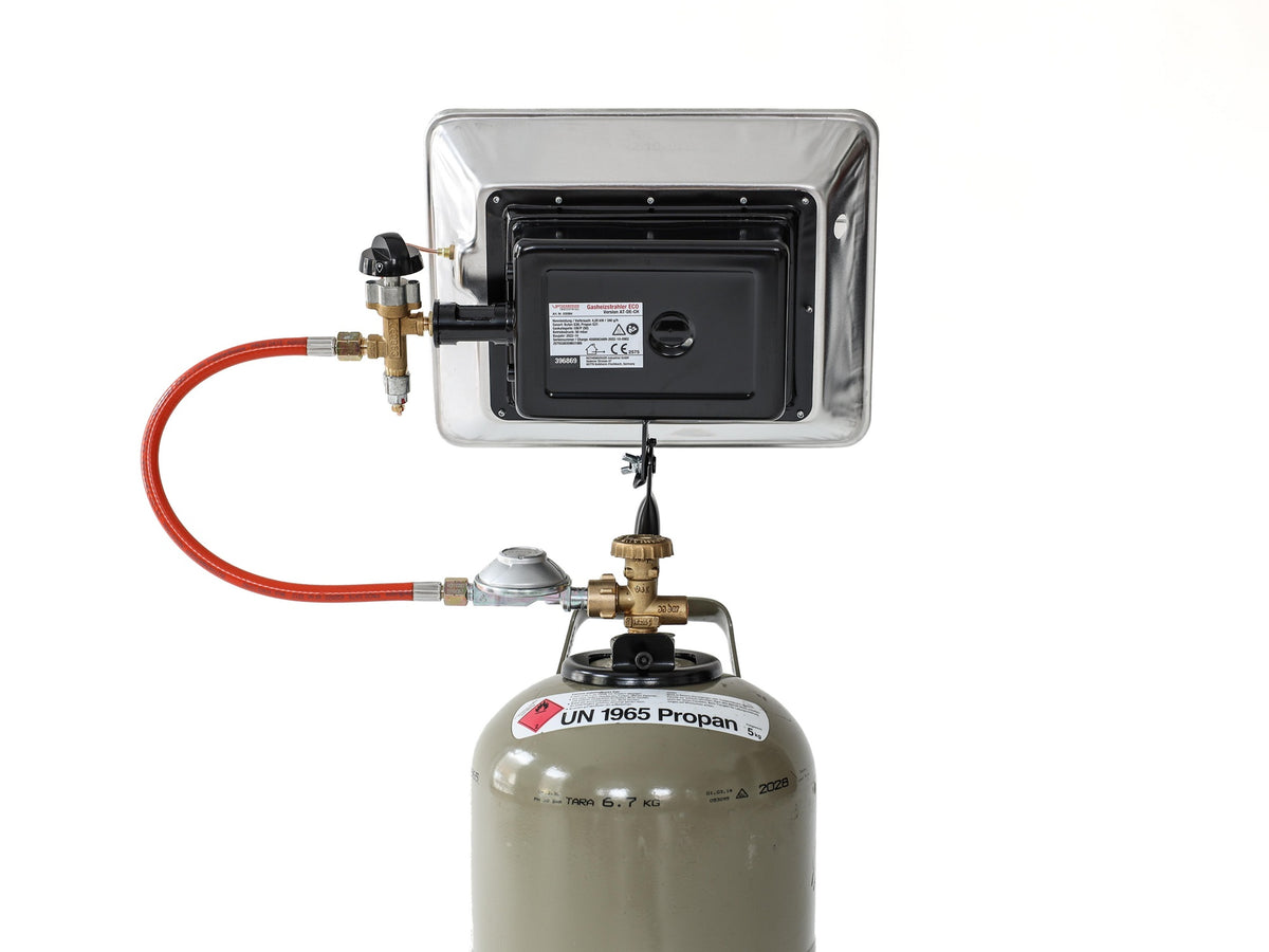 ROTHENBERGER INDUSTRIAL Gas-Heizstrahler 2,7-4,2 kW, 50 mbar, inkl. Regler & Schlauch