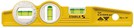 STABILA Torpedowasserwaage 81 SV REM W360 25 cm Aluminium gelb mit Gürteltasche