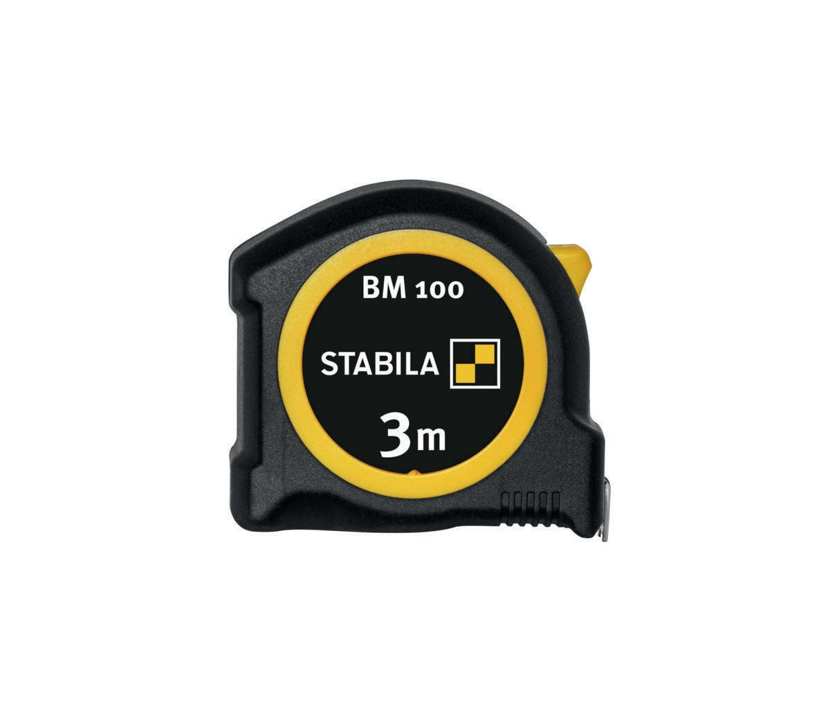 STABILA Taschenrollbandmaß BM 100 – 5 m, EG II, ABS/TPE, Metall-Clip