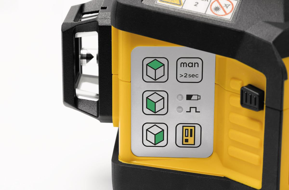 STABILA Multilinienlaser LAX 600 G – Grüne 3x360°-Linien, 40 m, IP65, Akku