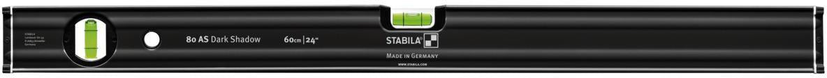 STABILA Wasserwaagenset 80 AS Dark Shadow 2-teilig – 60 cm & 100 cm, Alu-Rechteckprofil