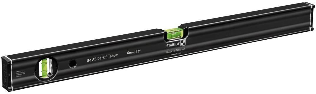 STABILA Wasserwaagenset 80 AS Dark Shadow 2-teilig – 60 cm & 100 cm, Alu-Rechteckprofil