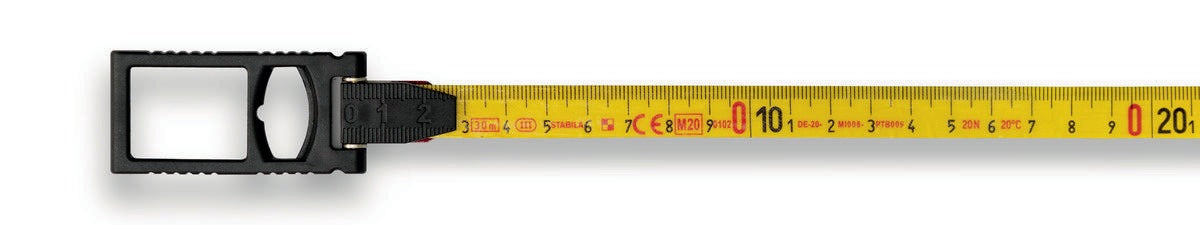 STABILA Rahmenbandmaß LBM 1000 FIBREGLASS 30 m – Glasfaserband, Universalhaken, cm-Skala
