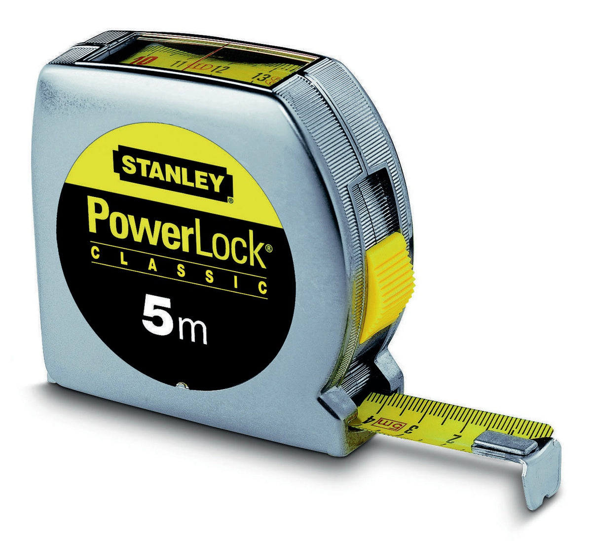 STANLEY PowerLock® Taschenrollbandmaß 5 m, 19 mm Bandbreite, mm/cm, EGII, Kunststoffgehäuse mit Sichtfenster