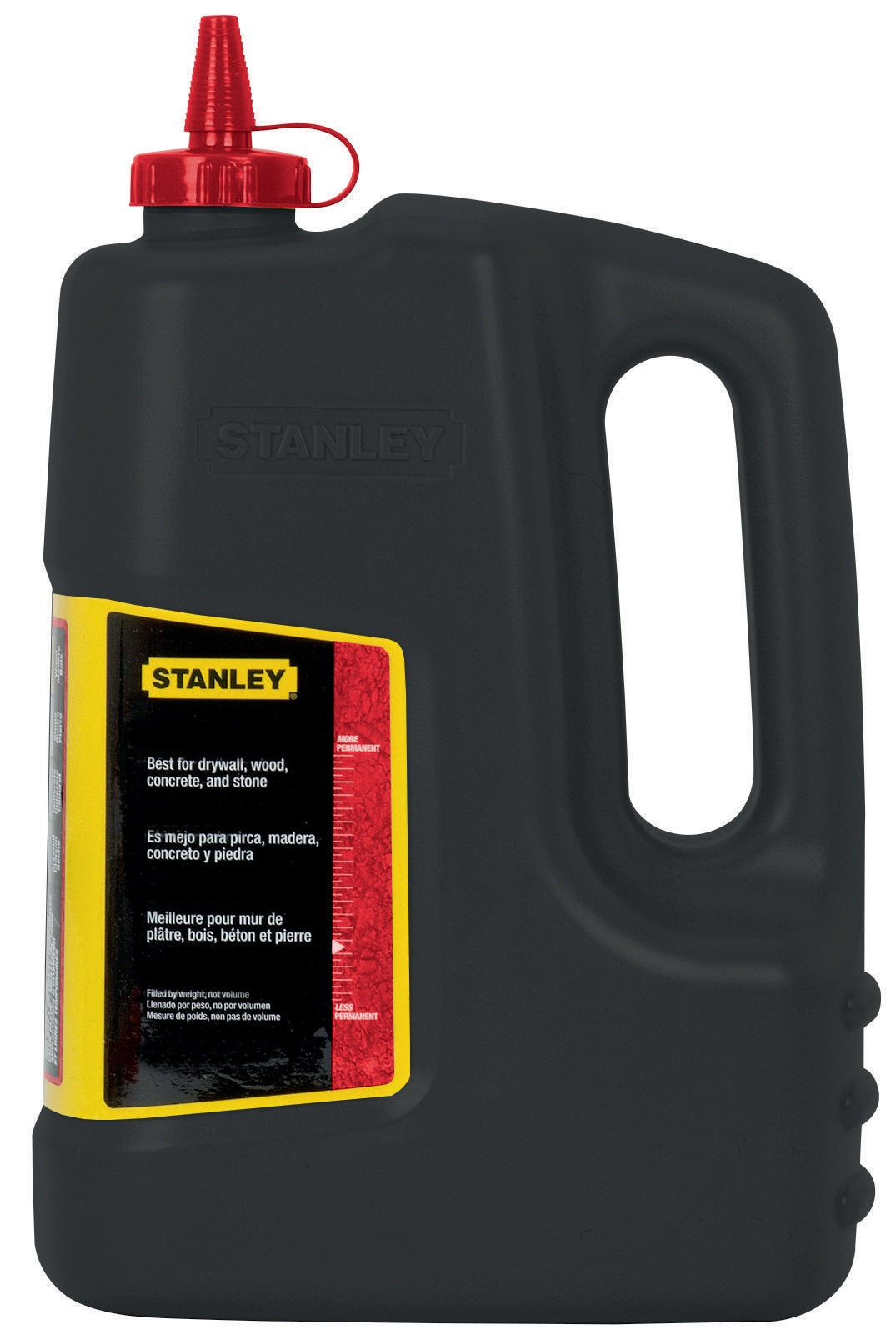 STANLEY Schlagschnurkreide 225g rot – wasserfest & schwer löslich in Kunststoffflasche
