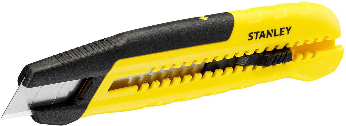 STANLEY Cuttermesser 18 mm mit Klingen-Abbrechmechanismus und Abbrechlinienanzeige