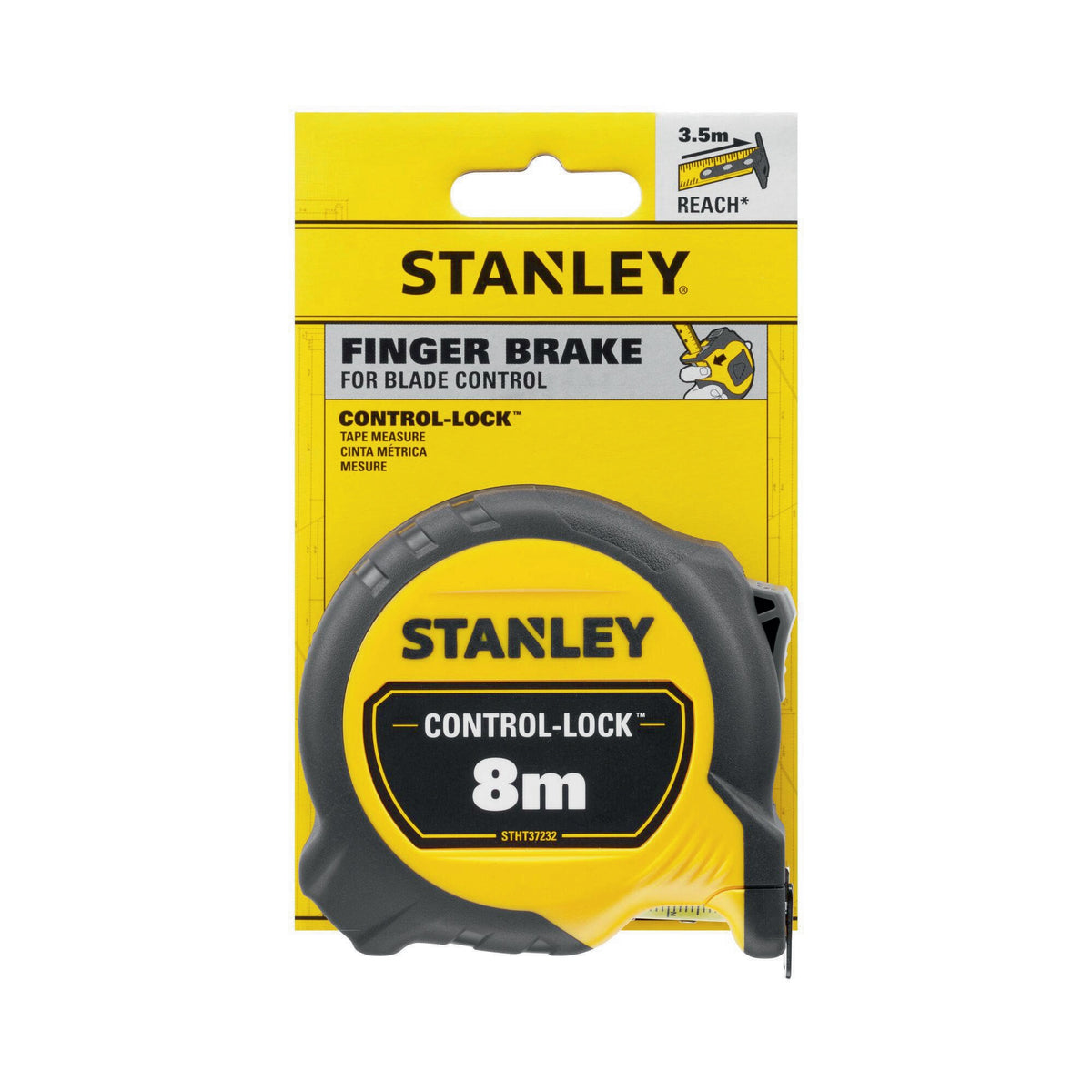 STANLEY Taschenrollbandmaß Compact Pro 10 m – EG II Genauigkeit, BladeArmor®-Beschichtung