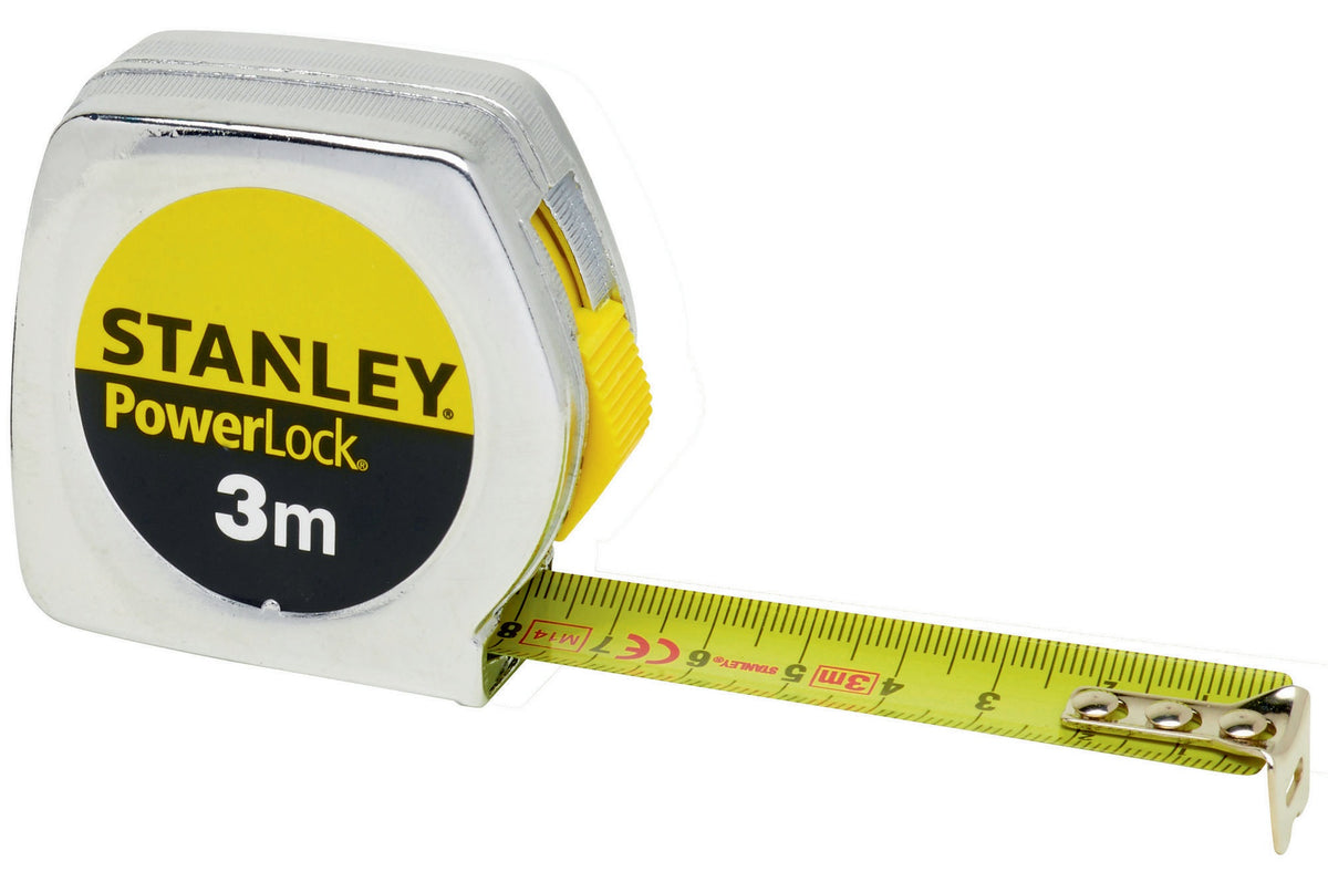 STANLEY PowerLock® Taschenrollbandmaß 5 m, 19 mm Band, mm/cm, Gürtelclip, EG II