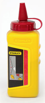 STANLEY Schlagschnurkreide 225g rot – wasserfest & schwer löslich in Kunststoffflasche