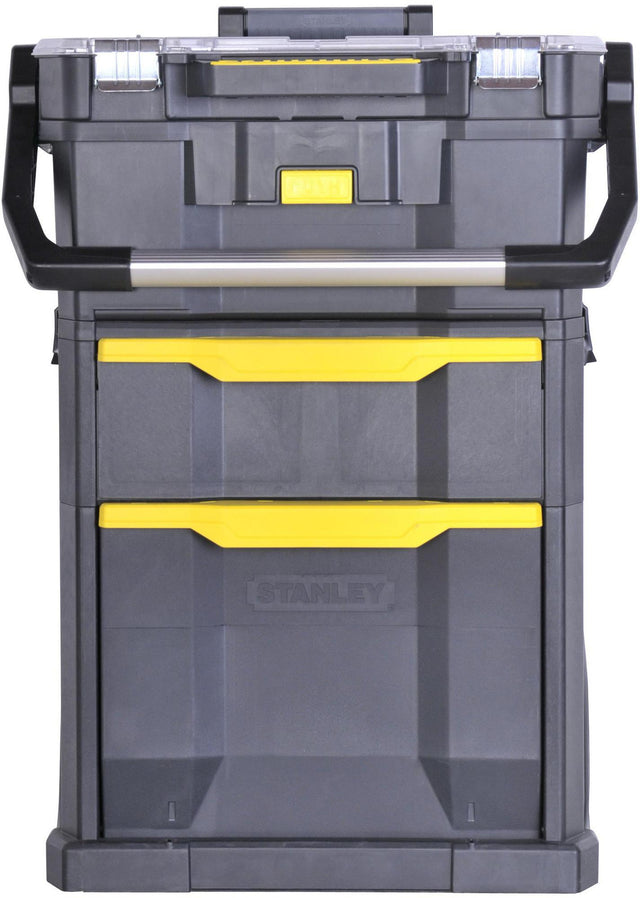 STANLEY Rollende Werkstatt – Mobiler Werkzeugkoffer mit Teleskopgriff, 560x382x764 mm