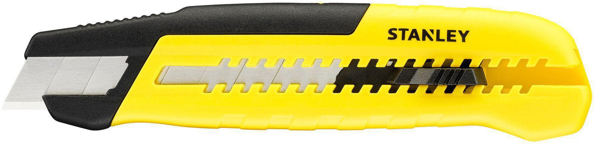 STANLEY Cuttermesser 18 mm mit Klingen-Abbrechmechanismus und Abbrechlinienanzeige
