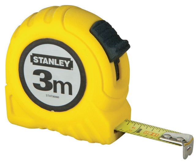 STANLEY Taschenrollbandmaß 3 m – extra-starkes Band, Gürtelclip, EG II