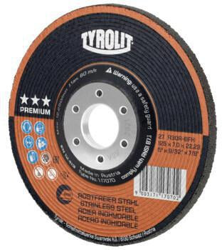 TYROLIT Schruppscheibe PREMIUM D125 x 7 mm Körnung 30 für Edelstahl