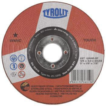 TYROLIT Schruppscheibe BASIC TOUCH D125 x 3 mm Körnung 46 gekröpft – 25 Stück