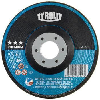 TYROLIT RONDELLER® Schruppscheibe Ø125 mm gekröpft Körnung 24 INOX/Stahl – 25 Stück