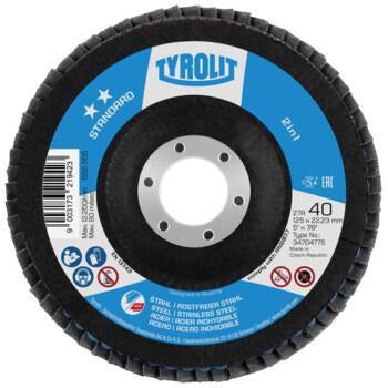 TYROLIT Fächerscheibe STANDARD 125 mm K60 Zirkonkorund für Stahl und Edelstahl